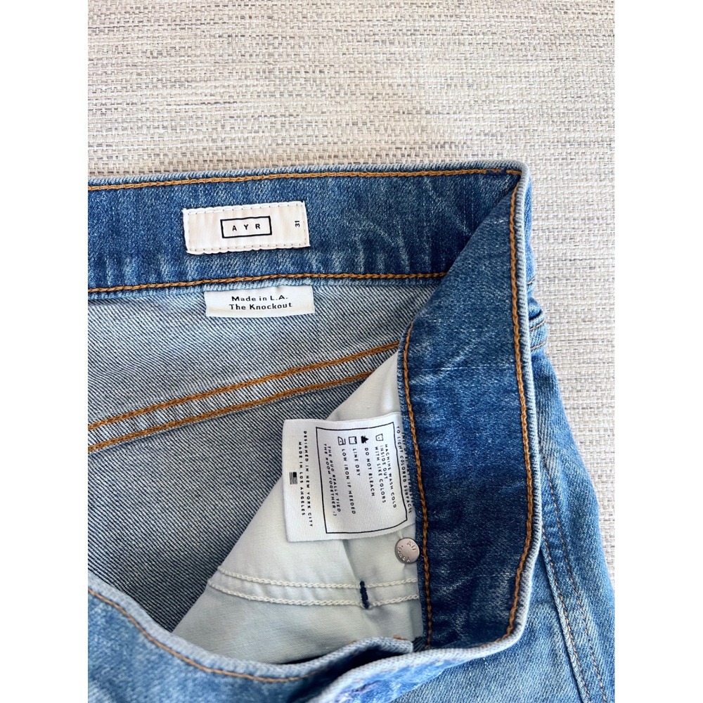 AYR The Knockout‎ Sz 31 Hot Take Blue Barrel Leg High Rise Jeans - Picture 5 of 8